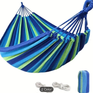 Outdoor Extension Strap，Brazilian Double Layer Hammock - Extended Length, 2-Person Portable Hammock with Mattress, Suitable for Indoor Or Outdoor Spaces - Comes with Straps And Carry Bag, Ideal for Camping, Travel, And Hiking Blue And Red Stripes, Hammock For Camping